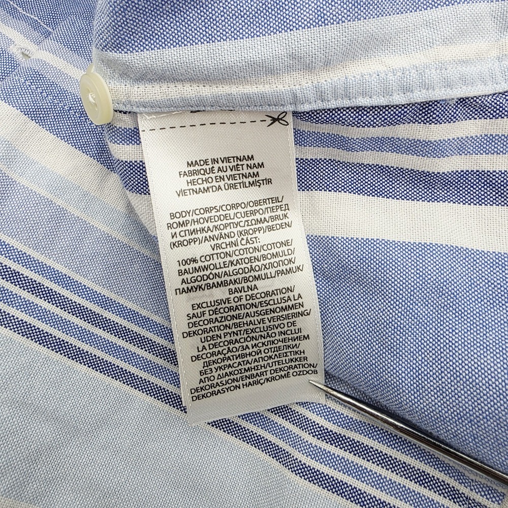 Polo Ralph Lauren Shirt Men's XL Blue Classic Fit Flesh Pony Button Short Sleeve - Picture 8 of 9